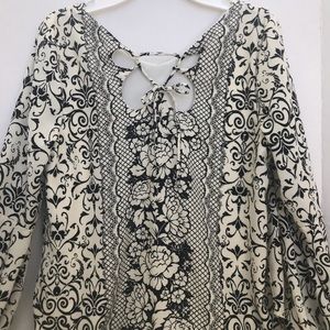 Black and cream blouse